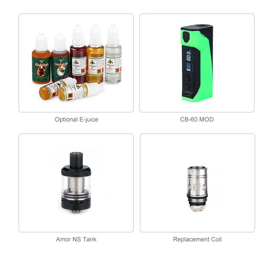 WISMEC CB-60 with Amor NS VW Kit 2300mAh Optional E juice CB 60 MOD Amor Ns Tank Replacement Coi