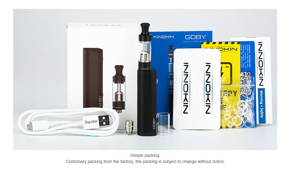 Innokin JEM/Goby VW Starter Kit 1000mAh GOBY T RY ita2 Customary packing from the factory  the packing is subject to change without notice