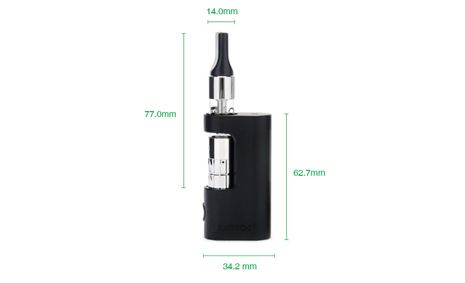 JUSTFOG C14 Compact Kit 900mAh 14 0mm 77 0mr 62 7mm 34 2mm