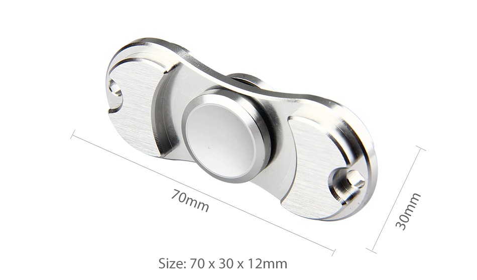 Aluminum Hand Spinner Fidget Toy with Two Spins 70mm size 70 30 12mm