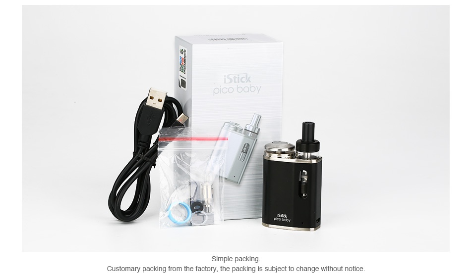 Eleaf iStick Pico Baby Starter Kit 1050mAh tick Simple packing Customary packing from the factory  the packing is subject to change without notice