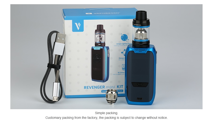 Vaporesso Revenger Mini 85W with NRG SE TC Kit 2500mAh REVENGER KIT Customary packi m the factory  the packing is subject to change without notice
