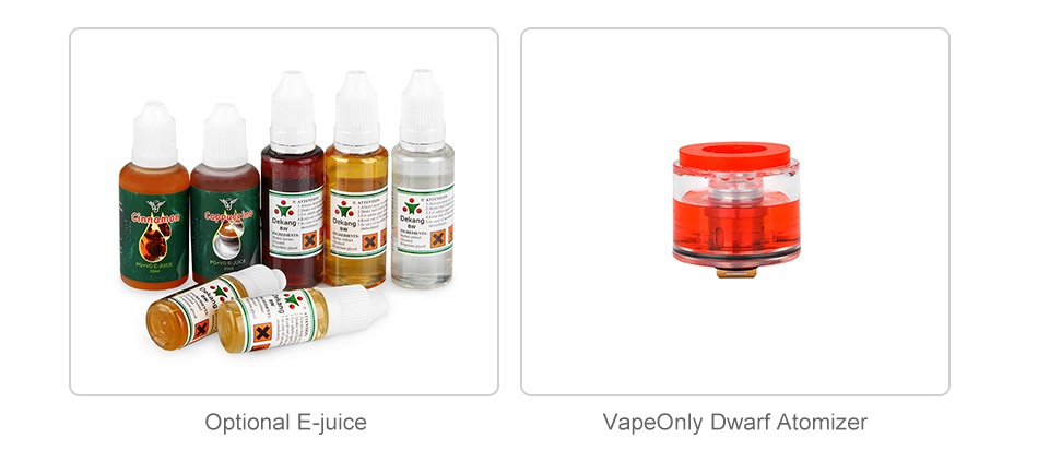 VapeOnly Dwarf Starter Kit 1500mAh Optional E juice VapeOnly Dwarf Atomizer