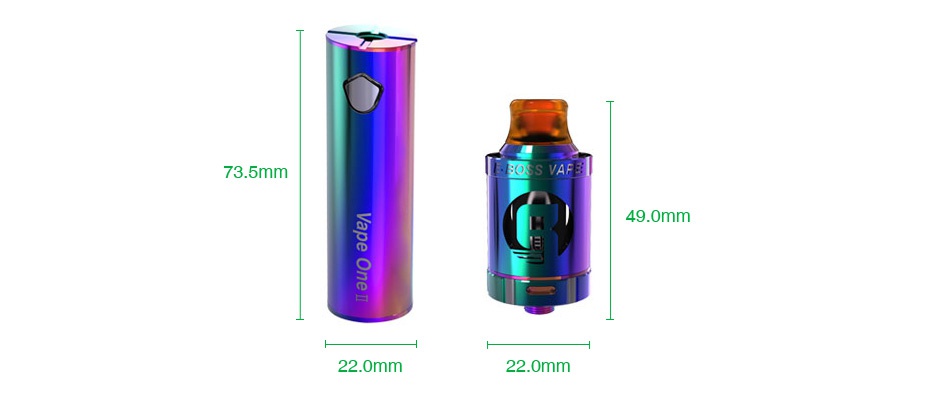 E-bossvape Vape One 2 Starter Kit 1600mAh 73 5mm S VAF 49 0mm omm 22 0mm