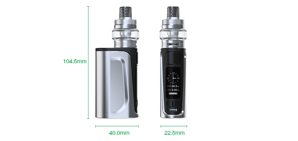 Joyetech eVic Primo Fit 80W with Exceed Air Plus TC Kit 2800mAh 104 5mm 40 0mm 22 5mm