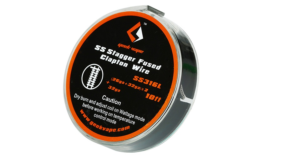 GeekVape Stagger Fused Clapton Wire SS316L (26GA+32GA) x2+32GA 10ft Professional Builder Choice  Clapton Series Geek Vape Clapton wire  The screenshot is from Rip Tripper s You Tube video