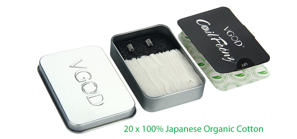VGOD CoilFeenz Build Kit With 2 Fused Clapton Coils 20x 100  Japanese Organic Cotton