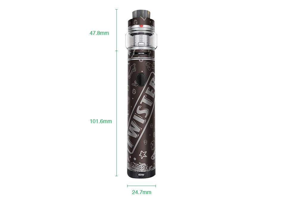 Freemax Twister 80W VW Kit with Fireluke 2 Tank 2300mAh 47 8mm 24 7mm