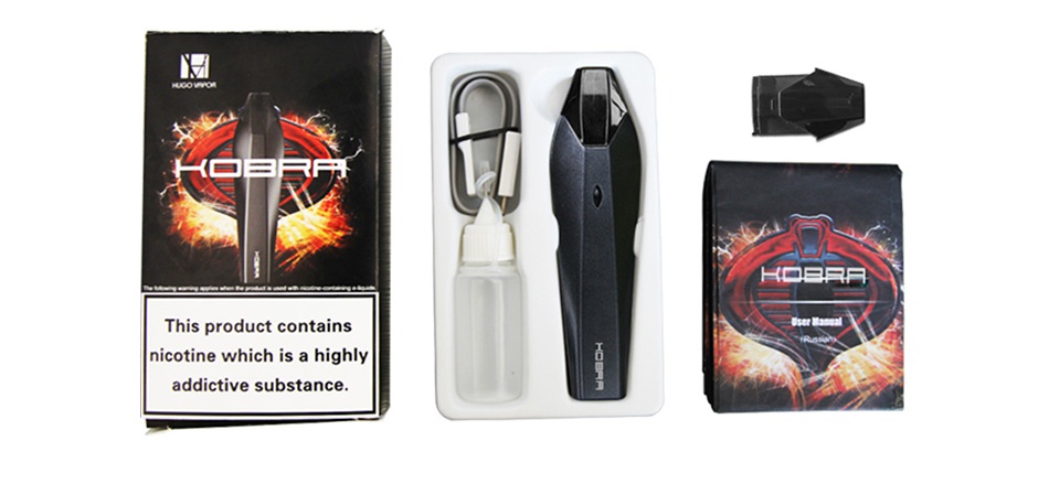 Hugo Vapor Kobra Pod Kit 500mAh  F     This product contains nicotine which is a highly addictive substance