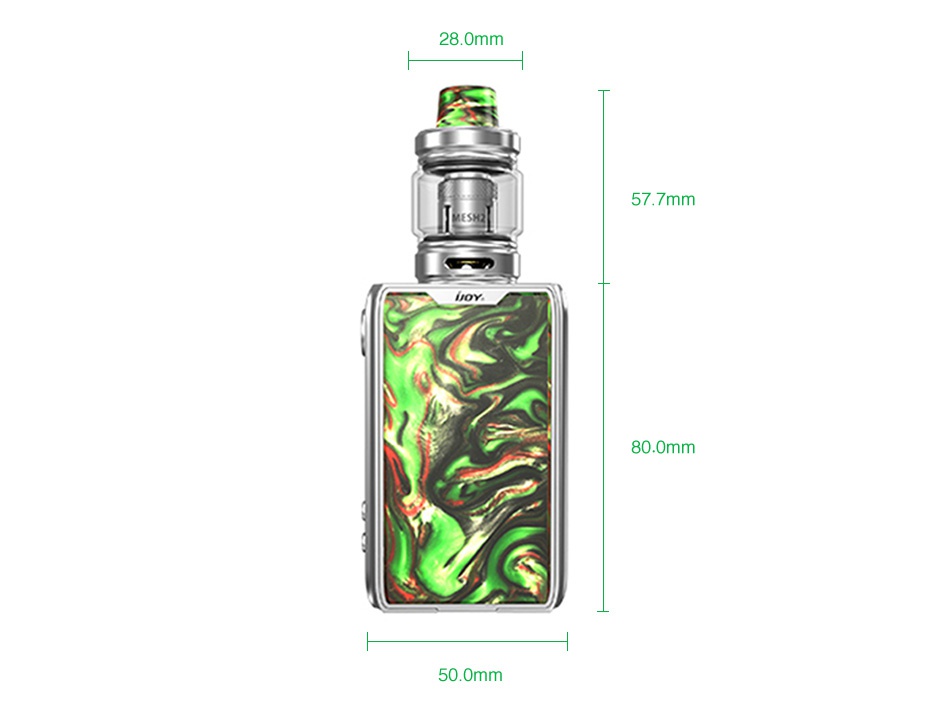 IJOY Shogun JR Resin 126W TC Kit 4500mAh 28 0mn 57 7mm 0 0mm 500mm