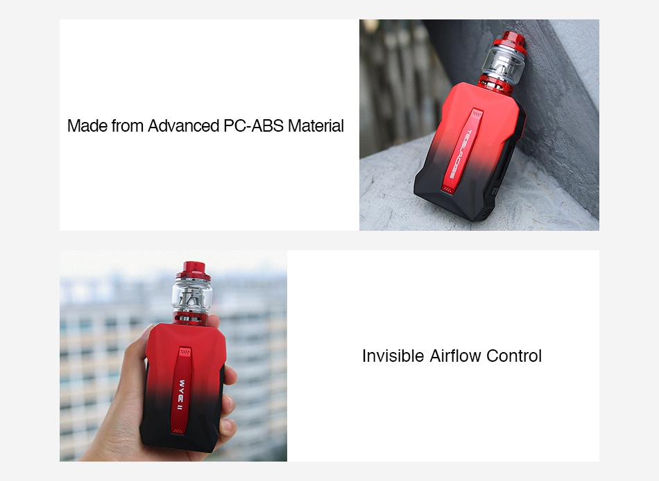 Tesla WYE II 215W TC Kit with Resin Tank lade from advanced pc abs material nvisible airflow contro