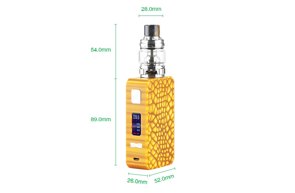 Eleaf Saurobox 220W TC Kit with ELLO Duro 28 0mm 54 omm