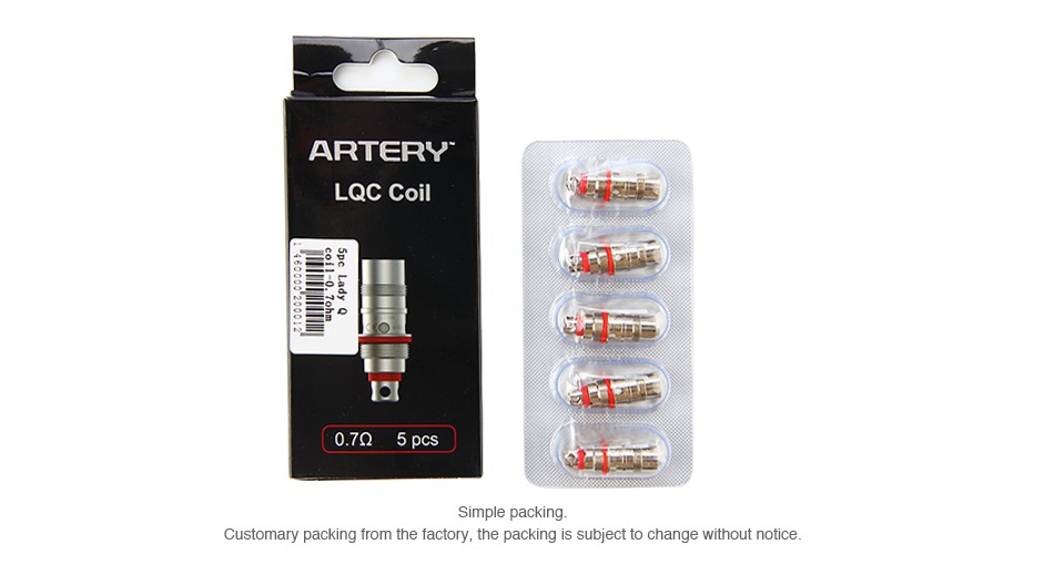 Artery Coil for Lady Q/PAL/PAL One Pro 5pcs ART RY LQC Coil 0 725pcs Customary packing from the factory  the packing is subject to change without notice