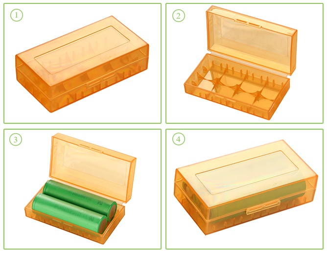 Plastic Storage Case for 18650 Battery 2 4