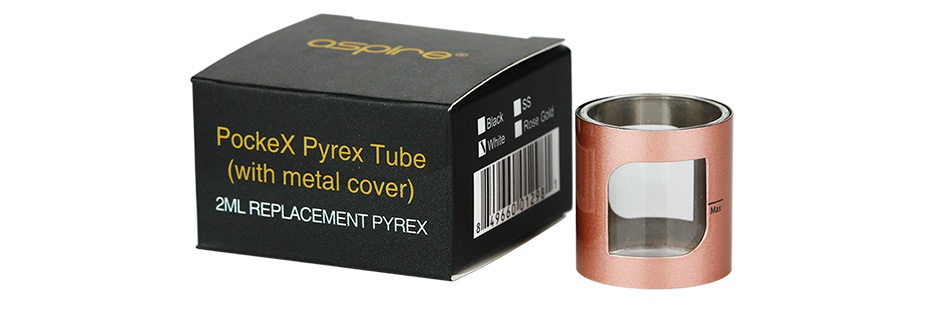 Aspire PockeX 2ml Pyrex Tube With Metal Cover PockeX P  with yrex Tube metal er  2ML REPLACEMENT PYREX