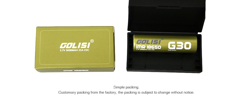 Golisi G30 IMR 18650 High-drain Li-ion Battery 25A 3000mAh nR 18650 550 3 TV 3000MAH 25A CDC Simple packing Customary packing from the factory  the packing is subject to change without notice