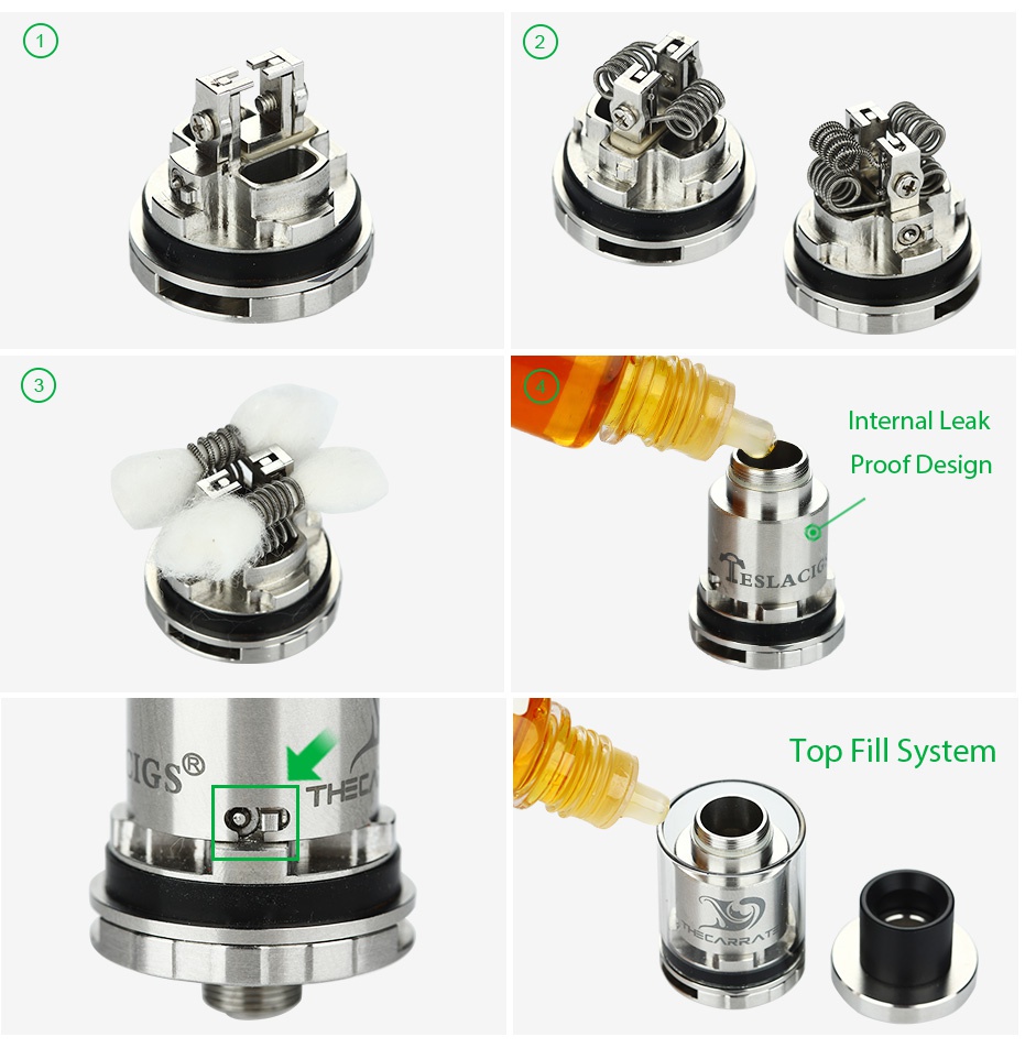 Tesla The Carrate 22 RTA Atomizer 2ml Internal leak Proof Design G Top Fill System