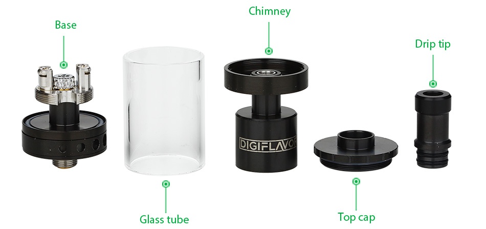 Digiflavor Siren GTA MTL Tank 22 Version 4ml Chimney D DIGIFLAVO Glass tube T op cap