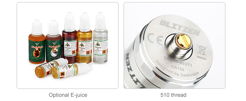 GeekVape Blitzen RTA 2ml/5ml Optional E juice 510 thread