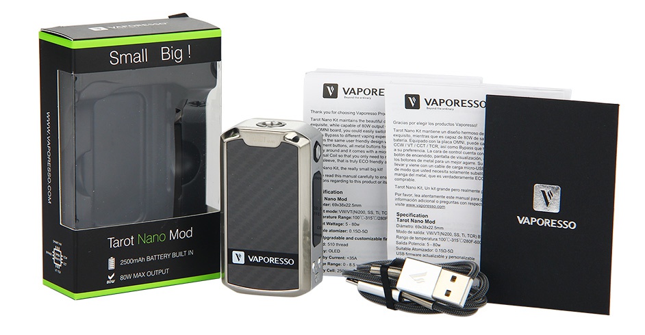 Vaporesso Tarot Nano 80W TC Box MOD 2500mAh Small big VAPORE VAPORESS Po sso  2804 BATTERY BUILTIN