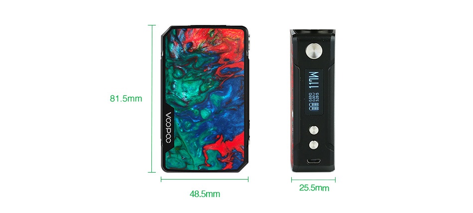 [Coming soon] VOOPOO Drag Mini 117W TC Box MOD 4400mAh B Atrovirens B Rhodonite B Lava B Prussian blue B Coral B Phthalo B Purple B lime