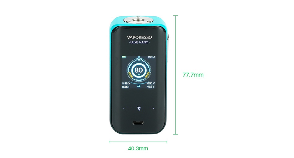 Vaporesso Luxe Nano 80W Touch Screen TC MOD 2500mAh 777mm 9 99 40 3mm
