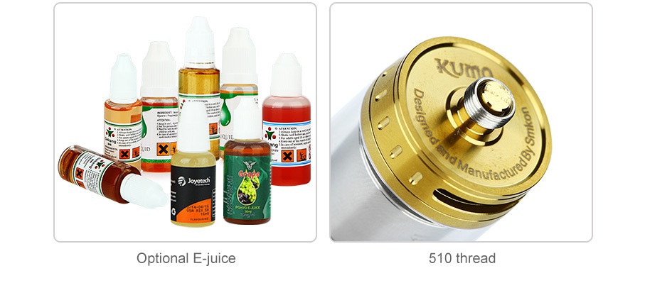 Smkon KUMO RTA/Subohm Tank 4.5ml KUN   niece Optional E juice 510 thread