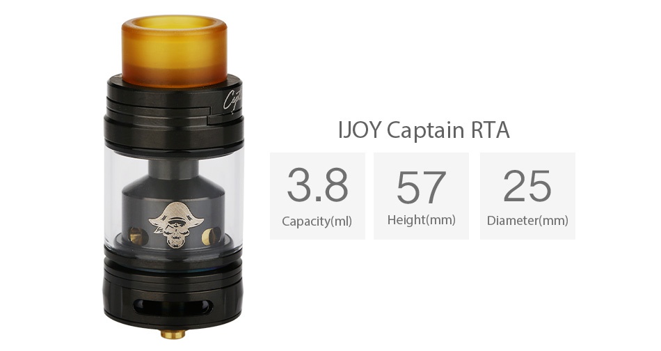 IJOY Captain RTA 3.8ml JOY Captain rta 3 85725 Capacity ml  Height mm  Diameter mm