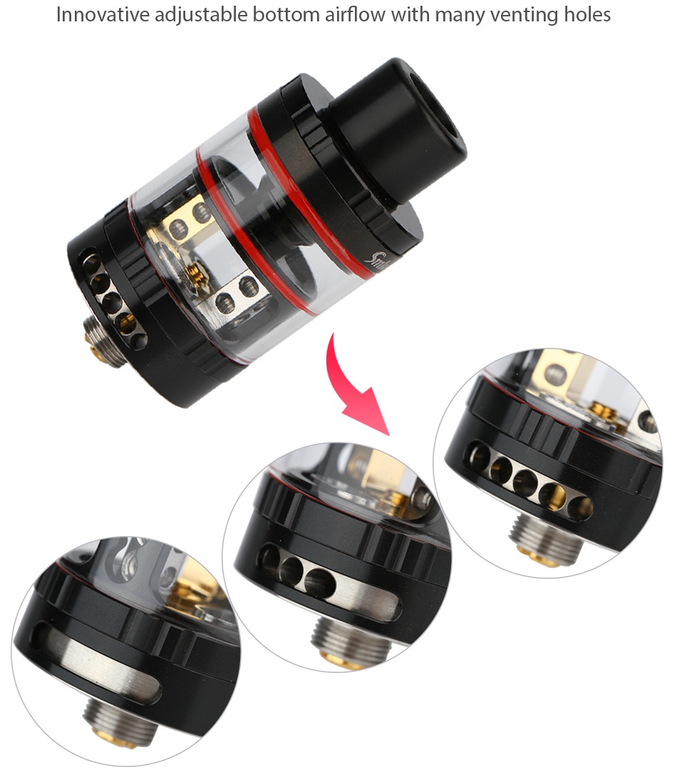 Smkon SF8 RTA 2ml Innovative adjustable bottom airflow with many venting holes