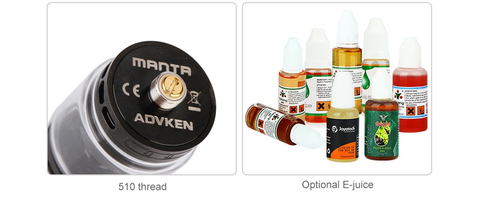 Advken MANTA RTA 5ml AOVKEN 510 thread Optional E juice