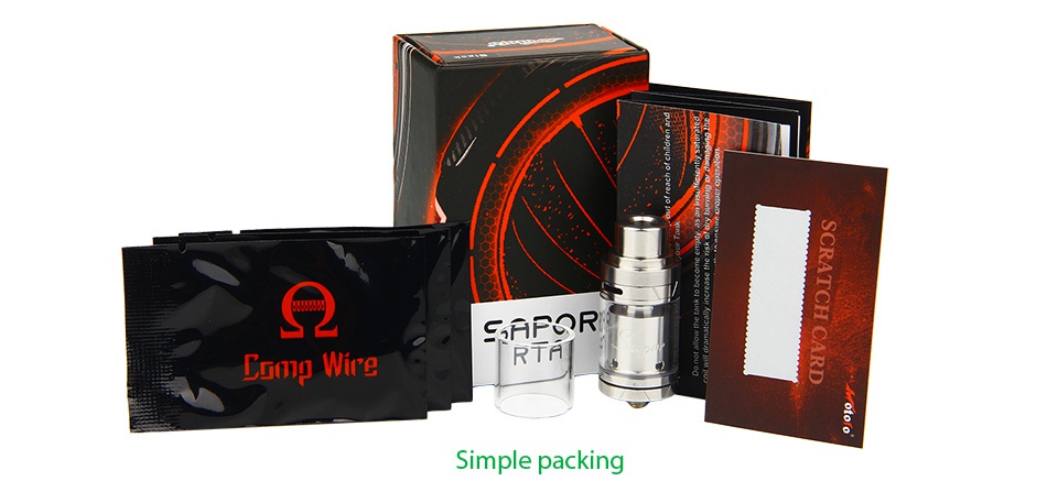 WOTOFO Sapor RTA Atomizer 2ml Crmg Wire Simple packing