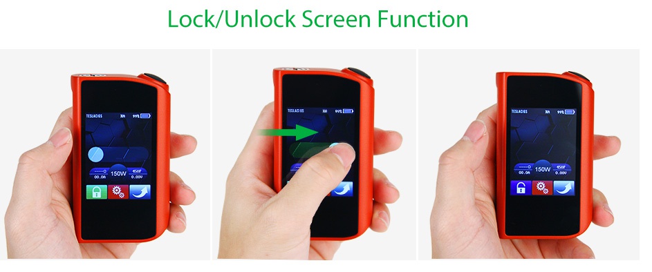 Tesla Touch 150W TC Mod Lock Unlock Screen Function