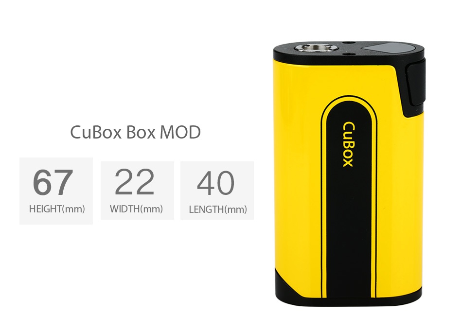 Joyetech CuBox Box MOD 3000mAh CuBox Box mod 672240 HEIGHT mm  WIDTH mm  LENGTH mm