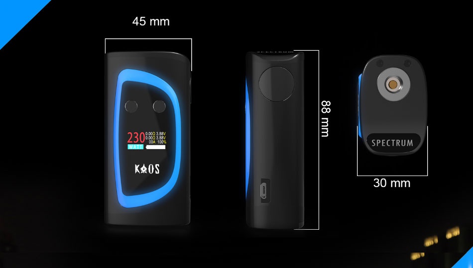 KAOS Spectrum 230W TC Kit 45 mm 3 230  SPECTRUM KAOS 30 mm
