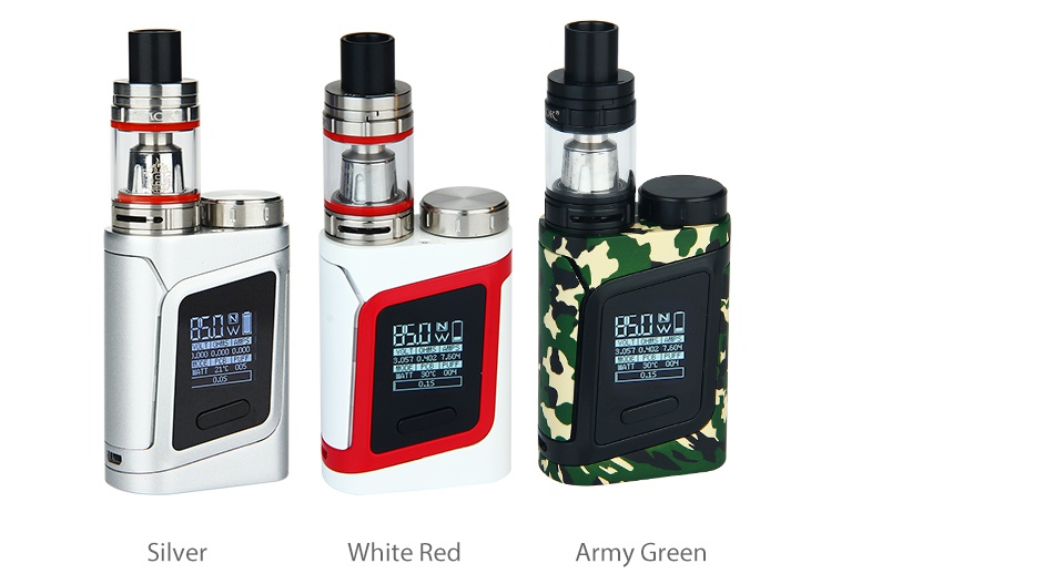 SMOK Alien Baby AL85 TC Starter Kit  n  Silver White red Army green