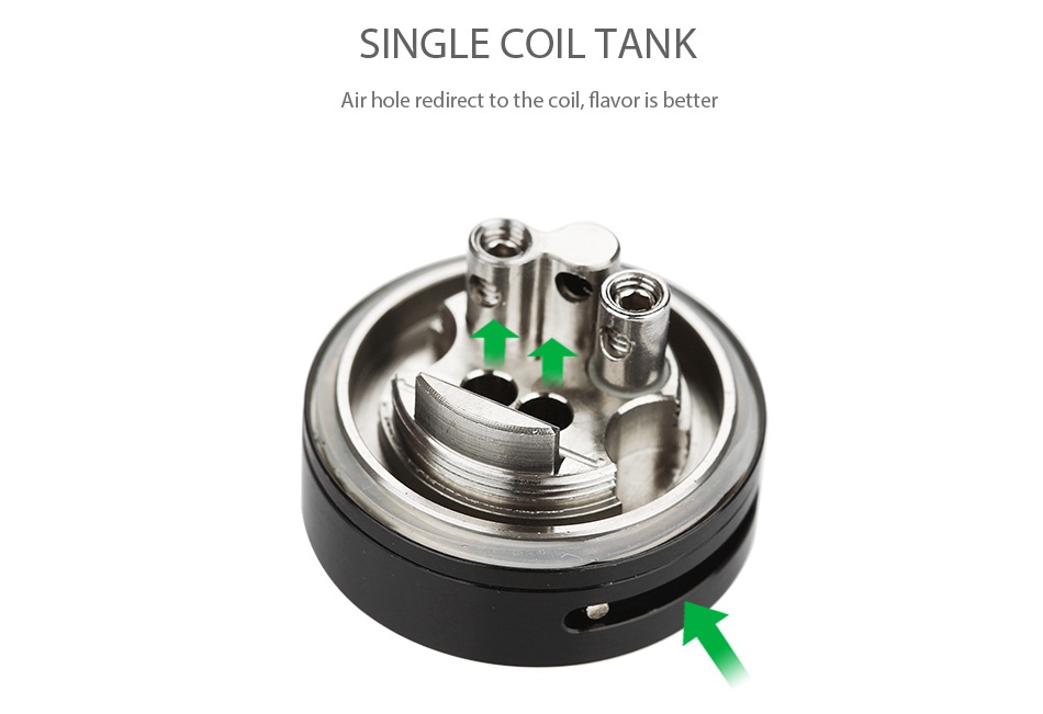 WOTOFO Serpent Alto RTA 2.5ml SINGLE COIL TANK Air hole redirect to the coil  flavor is bettel