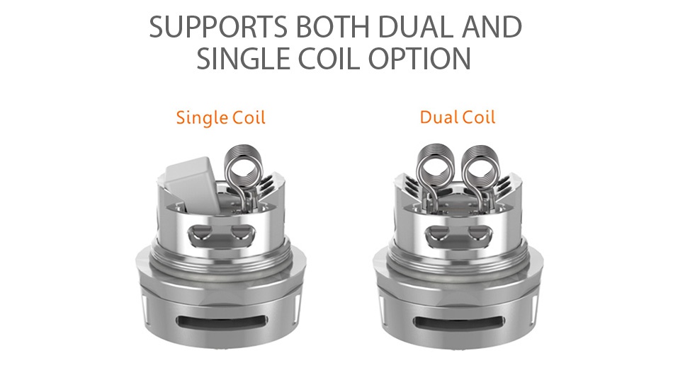 GeekVape Ammit RTA Dual Coil Version 3ml SUPPORTS BOTH DUAL AND SINGLE COIL OPTION Single coil Dual coil