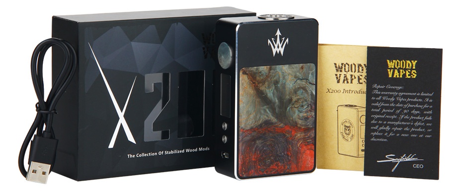 Woody Vapes Stabilized Wood X200 TC Box MOD W YAPE