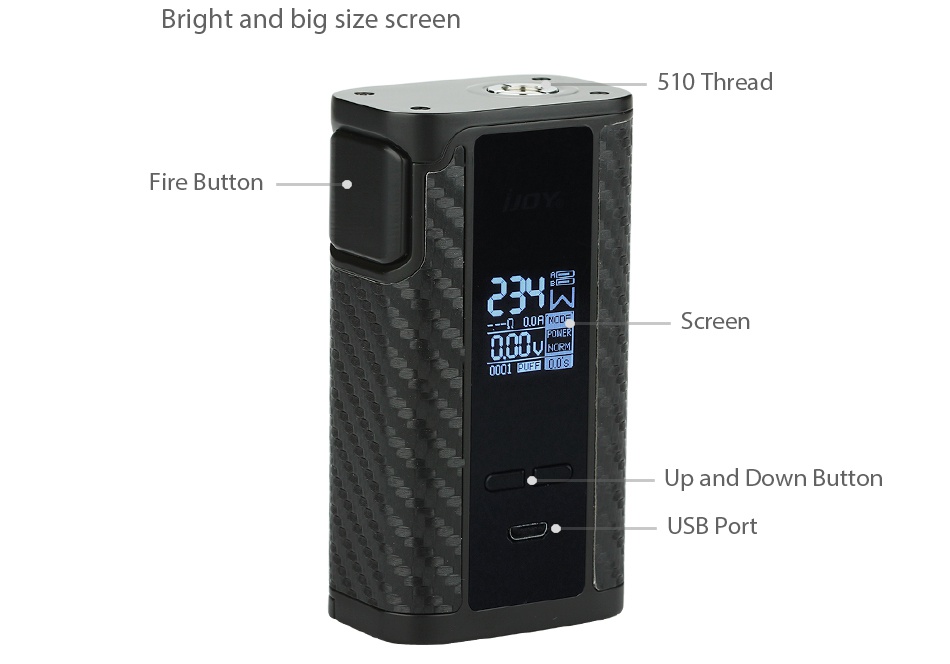 IJOY Captain PD270 234W TC BOX MOD 6000mAh 234 U 0001 PUFF 0 0s