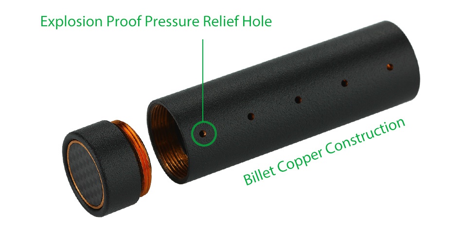 VGOD PRO MECH MOD Explosion Proof Pressure Relief hole Billet Copper Construction