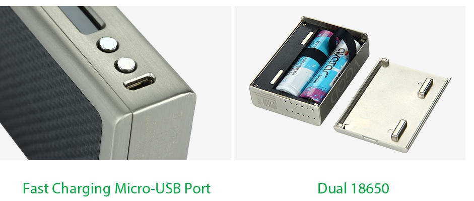VGOD PRO150 BOX TC MOD Fast Charging micro USB Port Dua 18650
