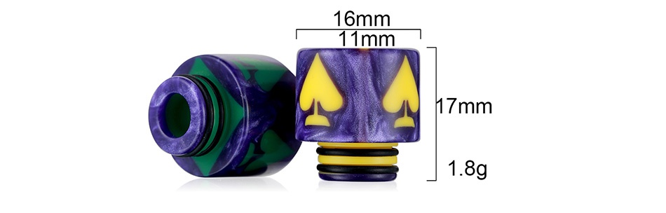 Sailing Playing Card Pattern Epoxy Resin 810 Drip Tip SL209 16mm 11mm 17mm