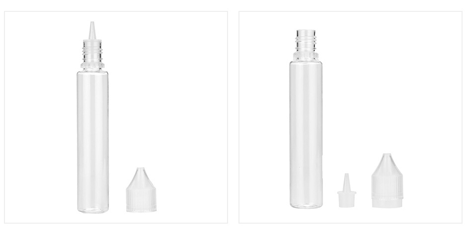 Unassembled PET Transparent Thin Bottle 30ml