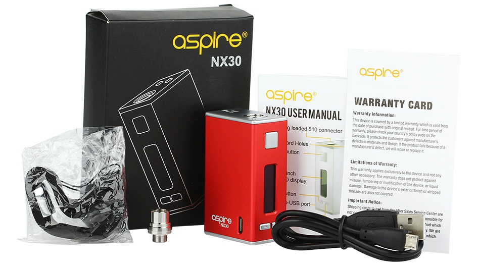 Aspire NX30 Box MOD 2000mAh aspre re Silver Blue Black