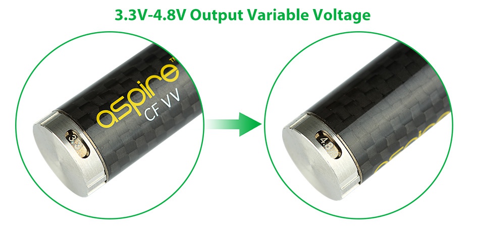 Aspire CF VV Battery 650mAh 3 3V 4 8V Output Variable Voltage