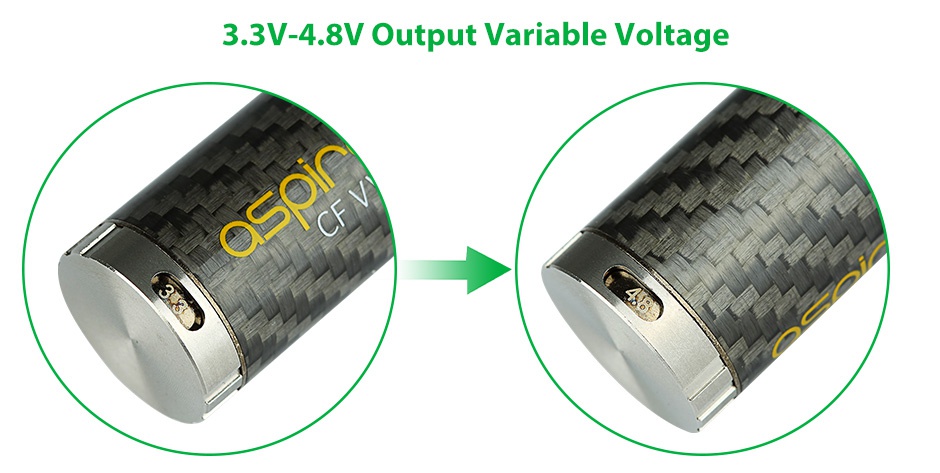Aspire CF VV Battery 1600mAh 3 3V 4 8V Output Variable Voltage