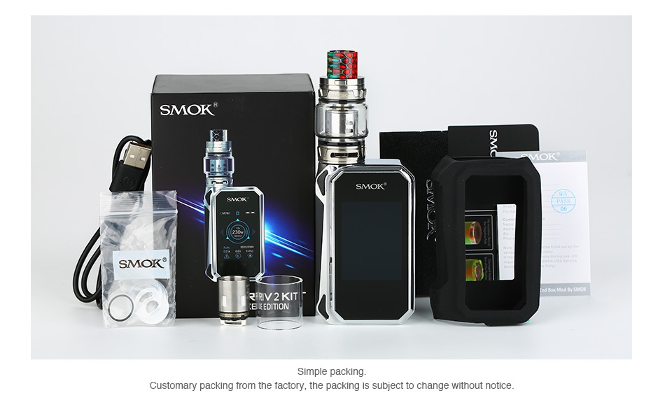SMOK G-PRIV 2 230W with TFV12 Prince Kit Luxe Edition SMOK SMOK RRV 2 KIT Simple packing ustomary packi he factory  the packing is subject to change without notice