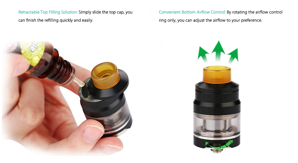 WISMEC Reuleaux RX GEN3 300W with Gnome TC Kit tractable Top filling soluti C nt Bottom Airflow Control  By rotating the airflow control an finish the refilling quickly and easily ring only  you can adjust the airflow to your preference