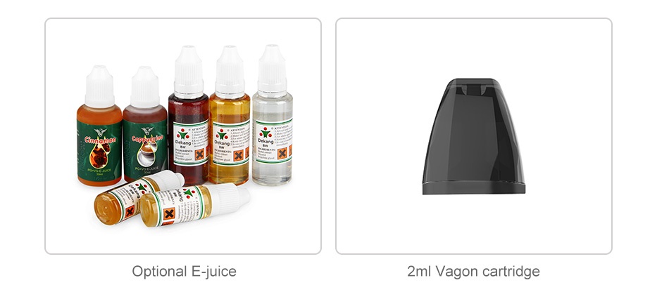 Suorin Vagon Starter Kit 430mAh     Optional E juice 2ml Vagon cartridge