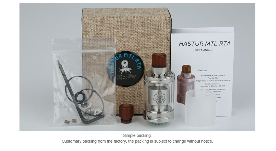 Cthulhu Hastur MTL RTA 3.5ml HASTUR MTL RTA Customary packing frol hange without notice